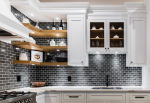 Renowned Signature Floating Shelves with integrated down lighting