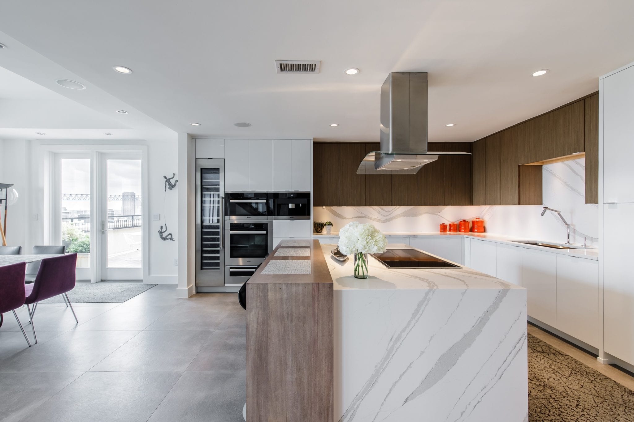 Renowned-Renovation-Penthouse-Kitchen-Remodel-Custom-Cabinets-Miele-Appliances-Cambria-Countertop-Kohler-Fixtures-Dallas-75205 (7) Two Story Penthouse Kitchen Remodel Custom Cabinetry