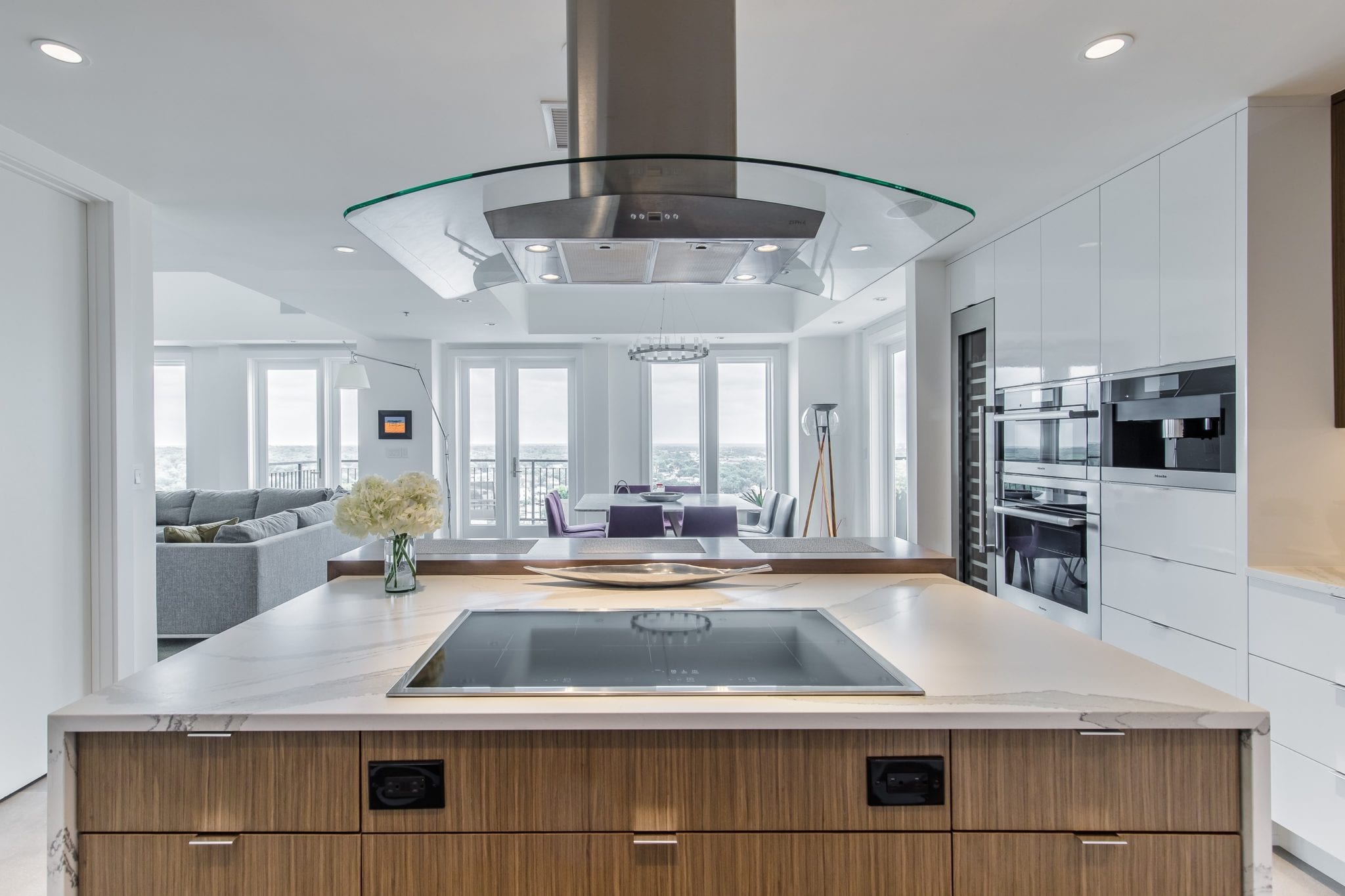 Renowned-Renovation-Penthouse-Kitchen-Remodel-Custom-Cabinets-Miele-Appliances-Cambria-Countertop-Kohler-Fixtures-Dallas-75205 (8) Two Story Penthouse Kitchen Remodel
