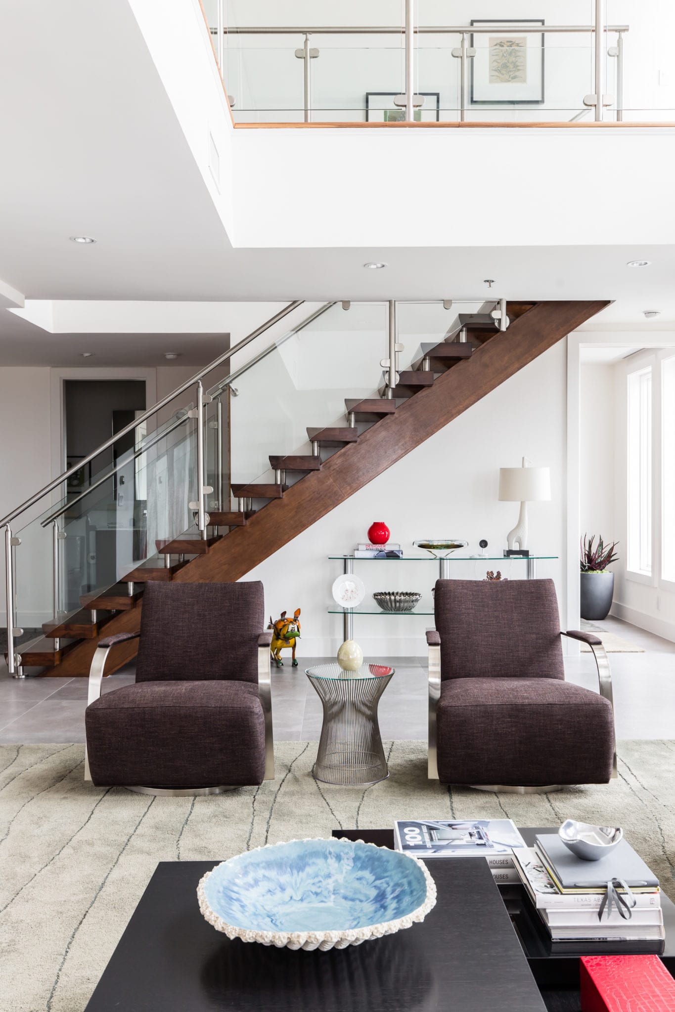 Renowned-Renovation-Penthouse-Remodel-Stairs-Living-Room-Dallas-75205 Two Story Penthouse Remodel