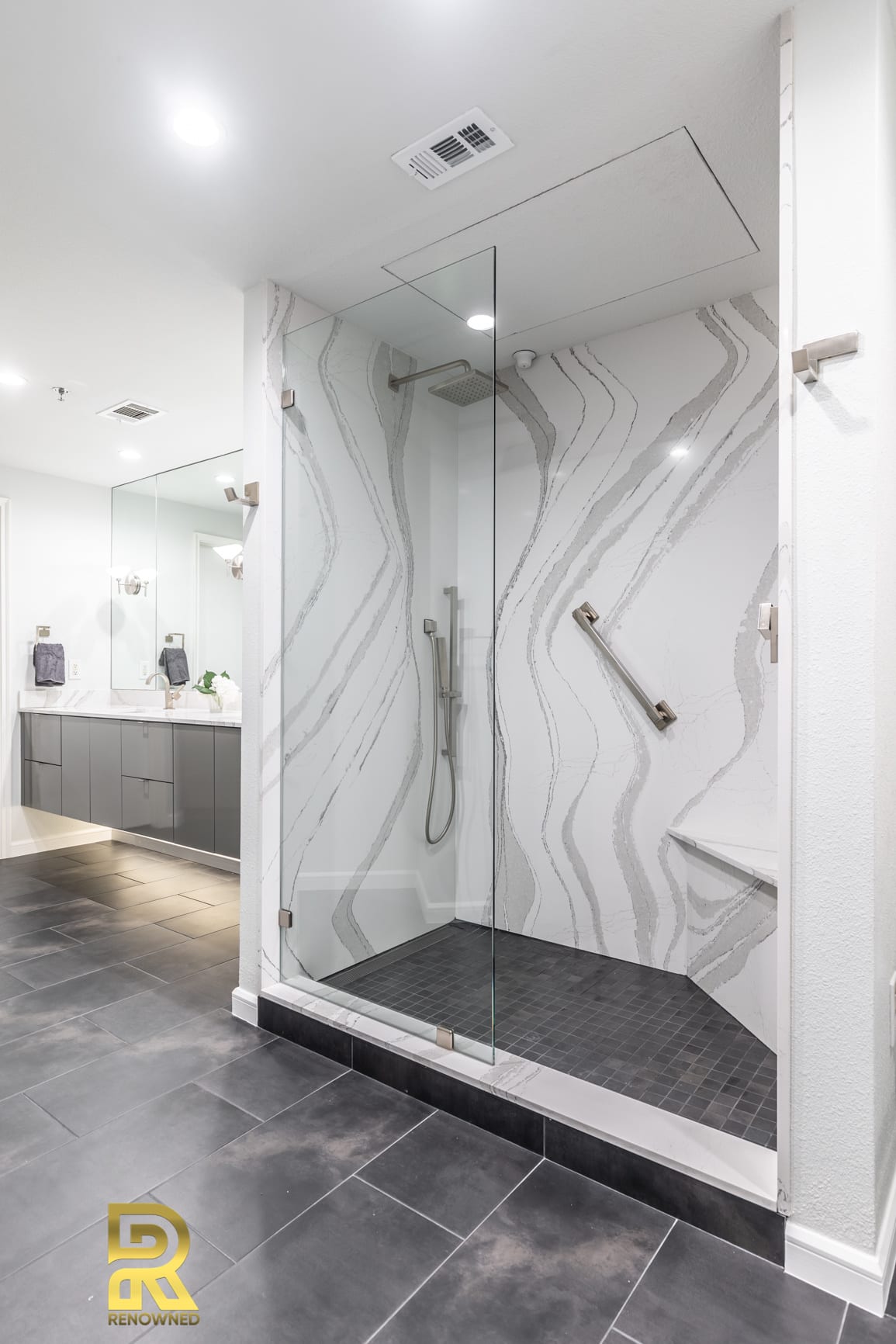 Travis-High-Rise-Condo-remodeling-by-Renowned-Renovation-Dallas-TX29 Dallas Condo Master Bathroom Walk-In Shower After Remodeling by Renowned Renovation