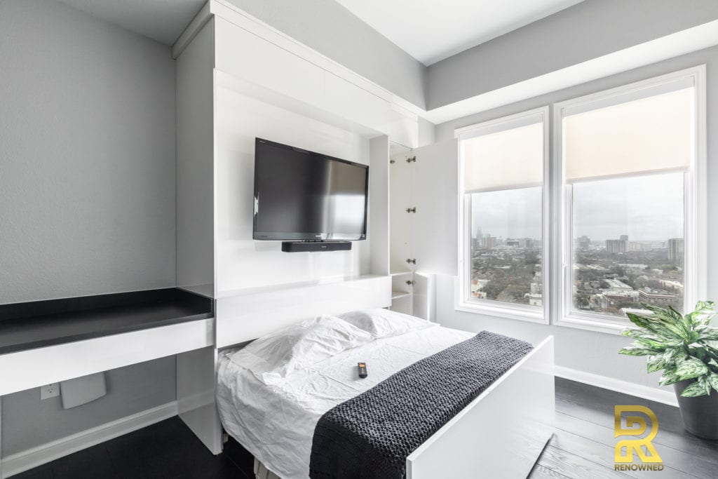 Space-Saving-Bedroom-Idea-Remote-Controled-Zoom-Bed-Shades-Open
