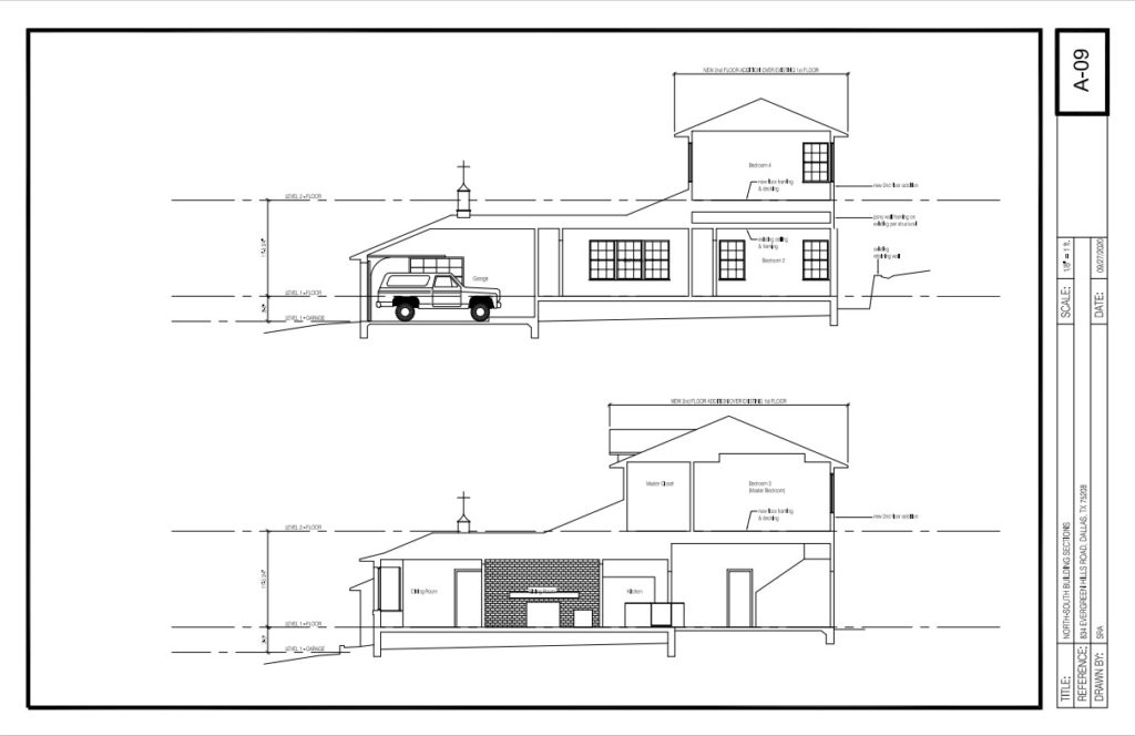 Home Addition and Remodeling Dallas Kessler Conservation District-Building-Sections-N-S