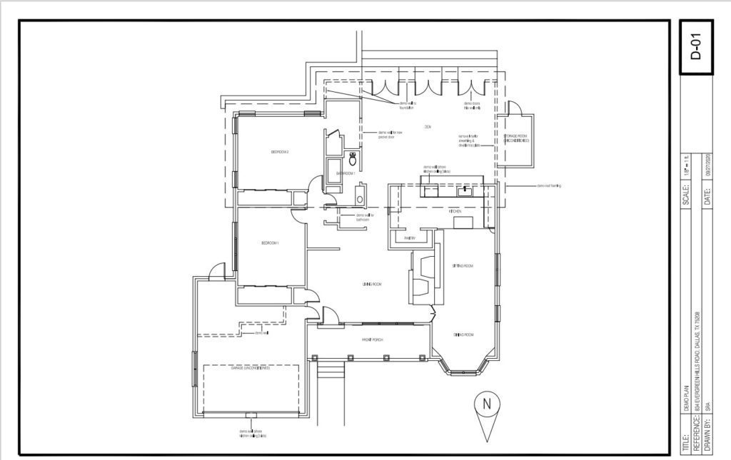 Home Addition and Remodeling Dallas Kessler Conservation District-Demo-Plan