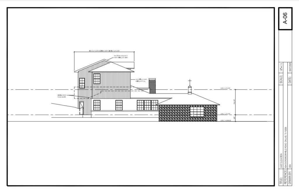 Home Addition and Remodeling Dallas Kessler Conservation District-East-Elevation