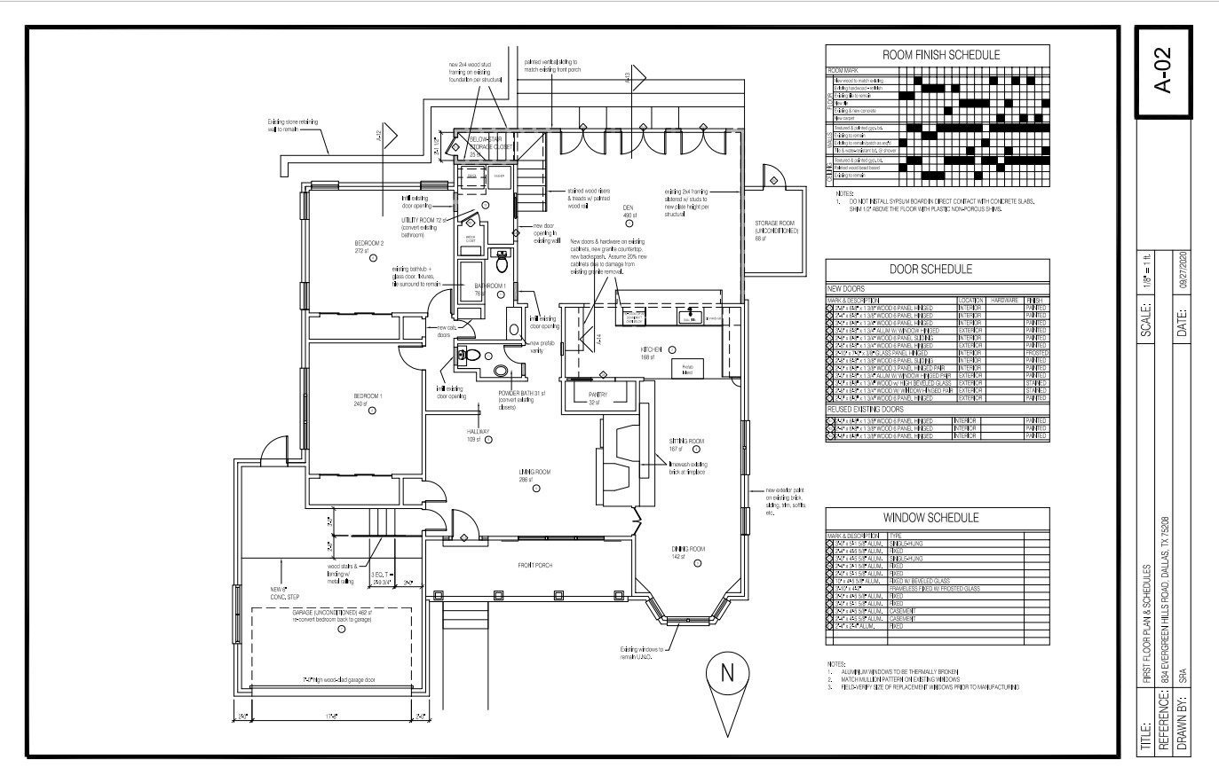 Home Addition and Remodeling Dallas Kessler Conservation District-First-Floor-Plan