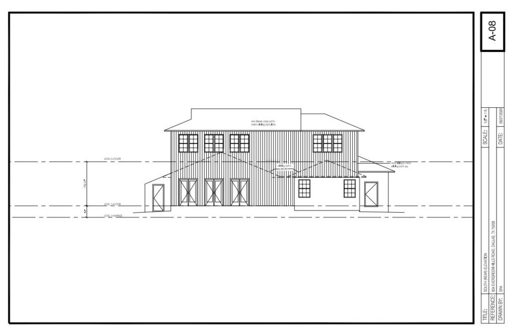 Home Addition and Remodeling Dallas Kessler Conservation District-South-Elevation