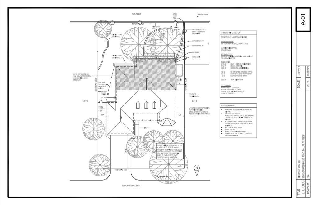 Plans for Home Addition and Remodeling Dallas Kessler Conservation District-Plan-Notes