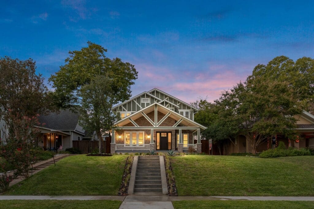 Luxurious 4,200 SF Craftsman Home in East Dallas by The Renowned Group, showcasing elegant design and lush landscaping