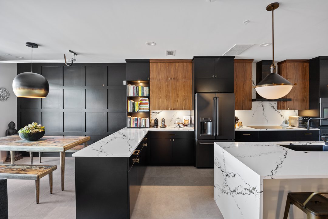 Living Room View of Kitchen and Skyline After Remodeling by the Renowned Group 2
