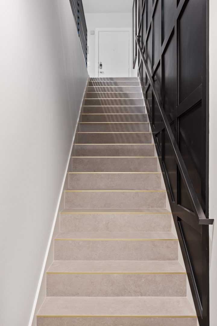 Stairs to Entry level after Conversionn of a Downtown Dallas Condo by Renowned Group